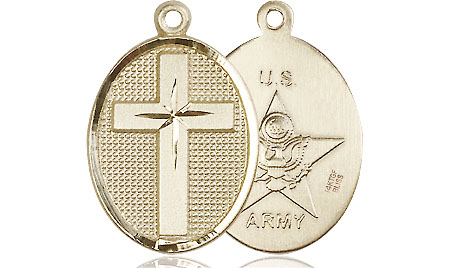 14kt Gold Filled Cross Army Medal