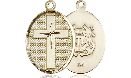 14kt Gold Filled Cross Coast Guard Medal