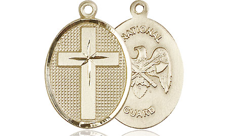 14kt Gold Filled Cross National Guard Medal