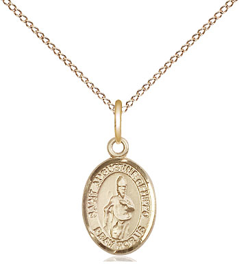 14kt Gold Filled Saint Augustine of Hippo Pendant on a 18 inch Gold Filled Light Curb chain