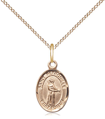 14kt Gold Filled Saint Petronille Pendant on a 18 inch Gold Filled Light Curb chain