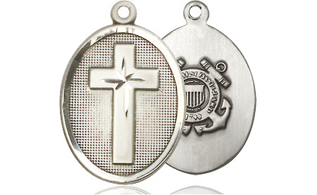 Sterling Silver Cross Coast Guard Medal