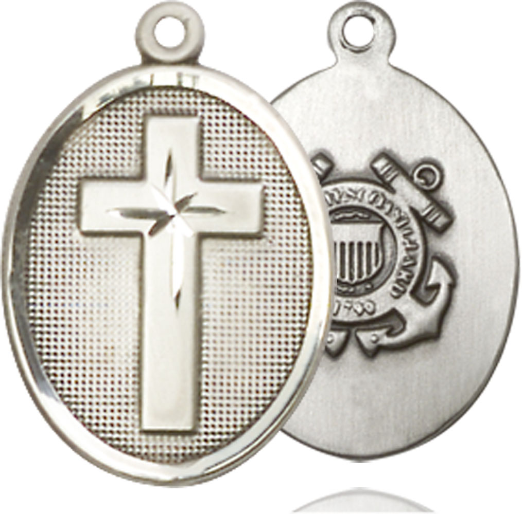 Sterling Silver Cross Coast Guard Medal