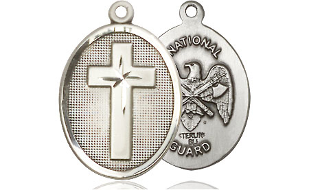 Sterling Silver Cross National Guard Medal