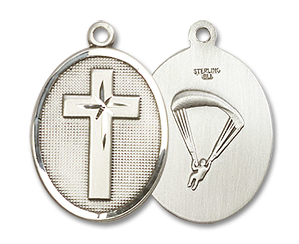 Sterling Silver Cross Paratroopers Medal