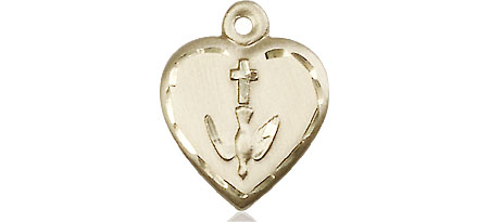 14kt Gold Filled Heart / Confirmation Medal