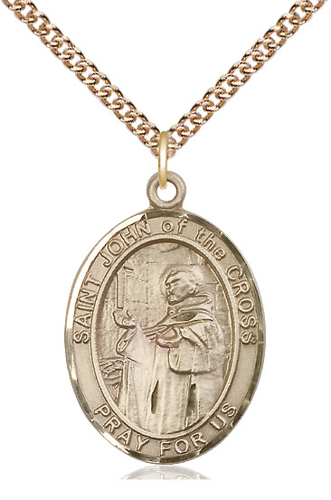 14kt Gold Filled Saint John of the Cross Pendant on a 24 inch Gold Filled Heavy Curb chain