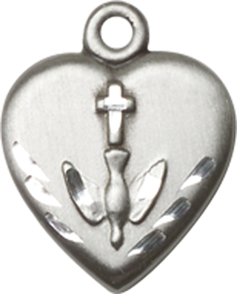 Sterling Silver Heart / Confirmation Medal