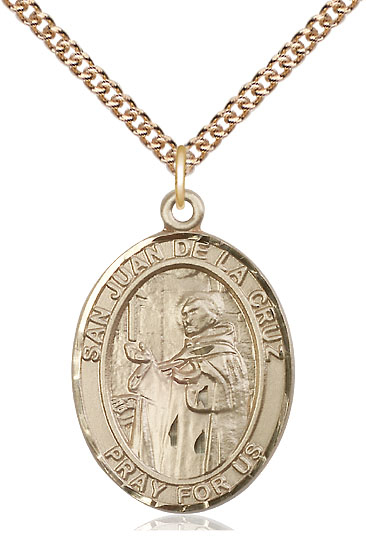 14kt Gold Filled San Juan de la Cruz Pendant on a 24 inch Gold Filled Heavy Curb chain