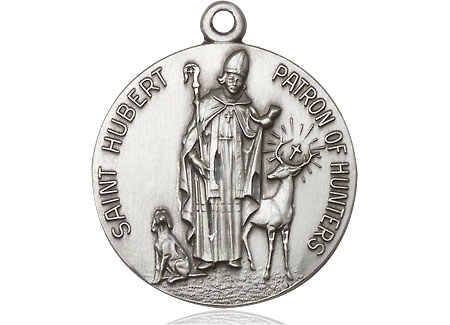 Sterling Silver Saint Hubert of Liege Medal