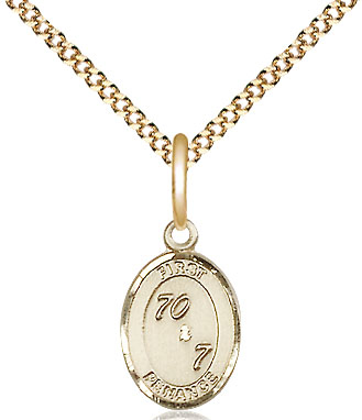 14kt Gold Filled First Penance Pendant on a 18 inch Gold Plate Light Curb chain