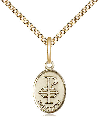 14kt Gold Filled Matrimony Pendant on a 18 inch Gold Plate Light Curb chain