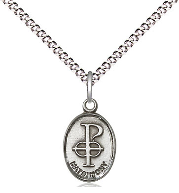 Sterling Silver Matrimony Pendant on a 18 inch Light Rhodium Light Curb chain