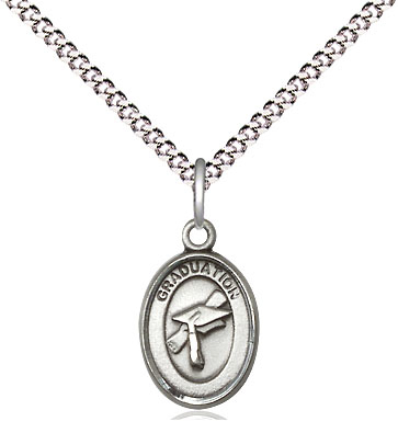 Sterling Silver Graduation Pendant on a 18 inch Light Rhodium Light Curb chain