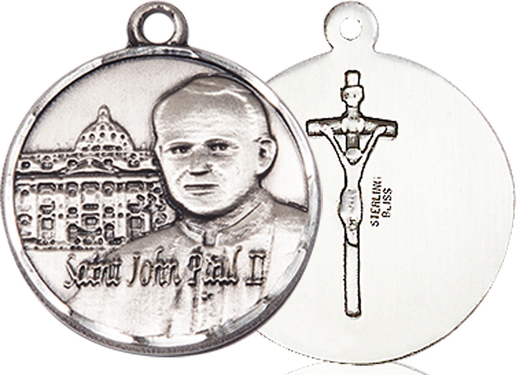 Sterling Silver Saint John Paul II Vatican Medal
