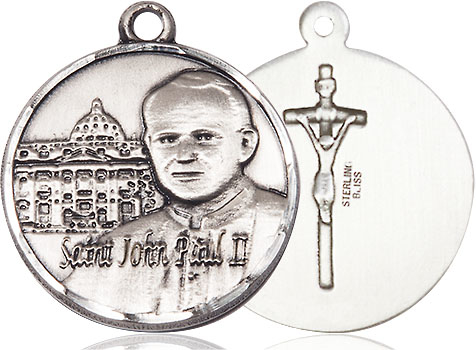 Sterling Silver Saint John Paul II Vatican Medal