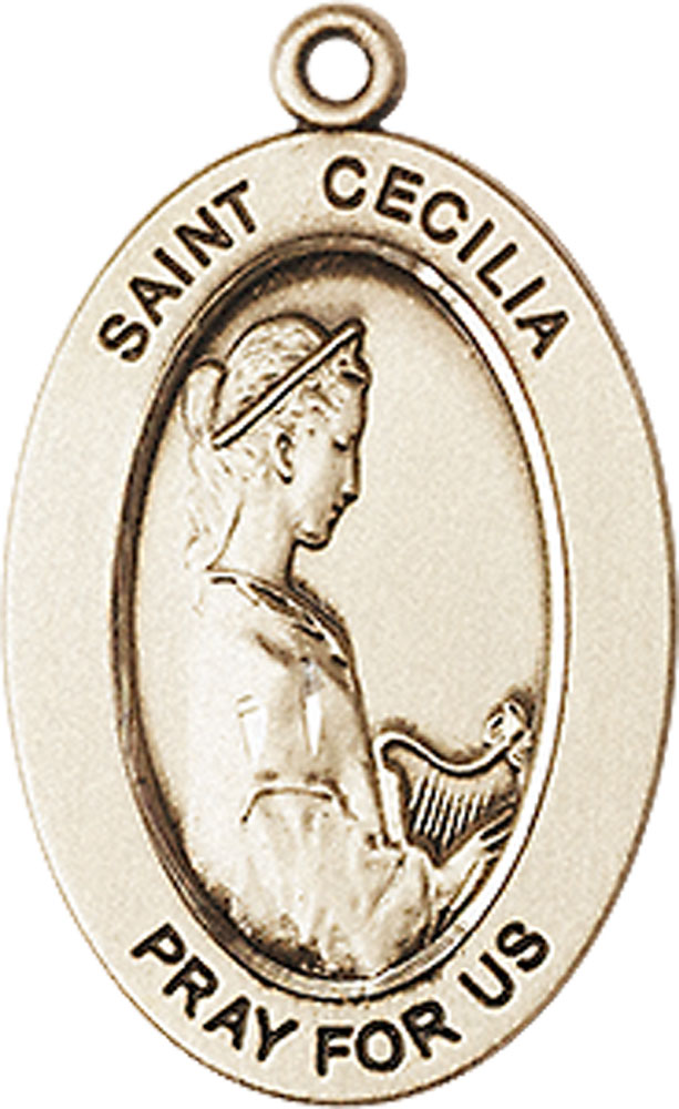 14kt Gold Filled Saint Cecilia Medal
