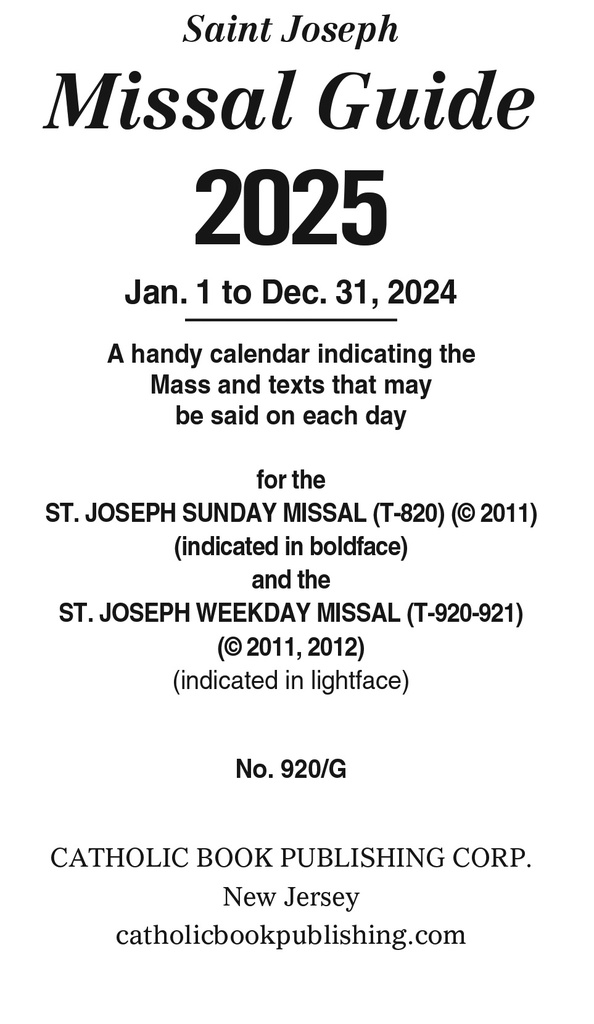 Annual Missal  Guide