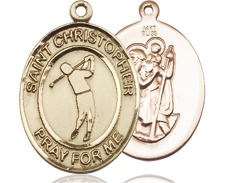 14kt Gold Saint Christopher Golf Medal