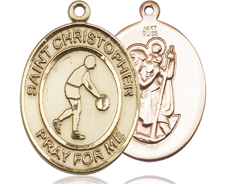 14kt Gold Saint Christopher Basketball Medal