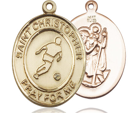 14kt Gold Saint Christopher Soccer Medal