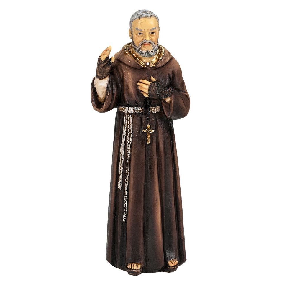 4" Saint Pio Cold Cast Resin Hand Painted Statue P65