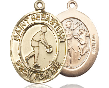 14kt Gold Saint Sebastian Basketball Medal