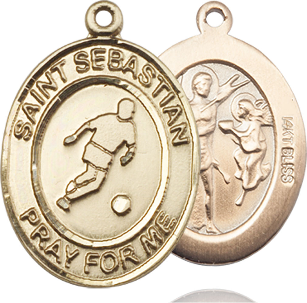 14kt Gold Saint Sebastian Soccer Medal