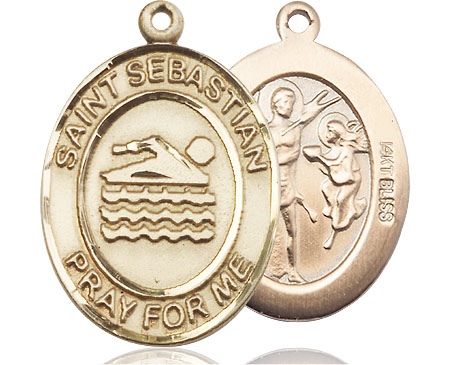 14kt Gold Saint Sebastian Swimming Medal