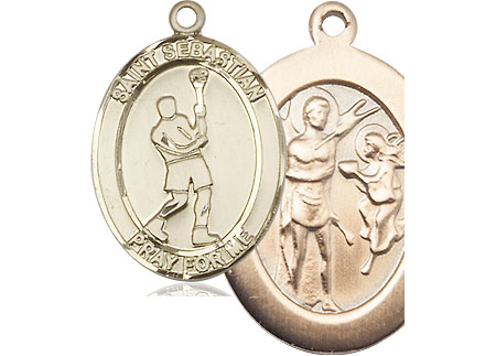 14kt Gold Saint Sebastian Lacrosse Medal