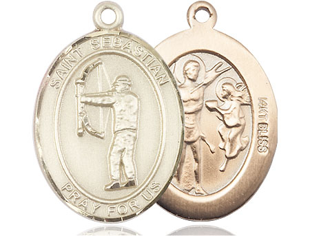 14kt Gold Saint Sebastian Archery Medal