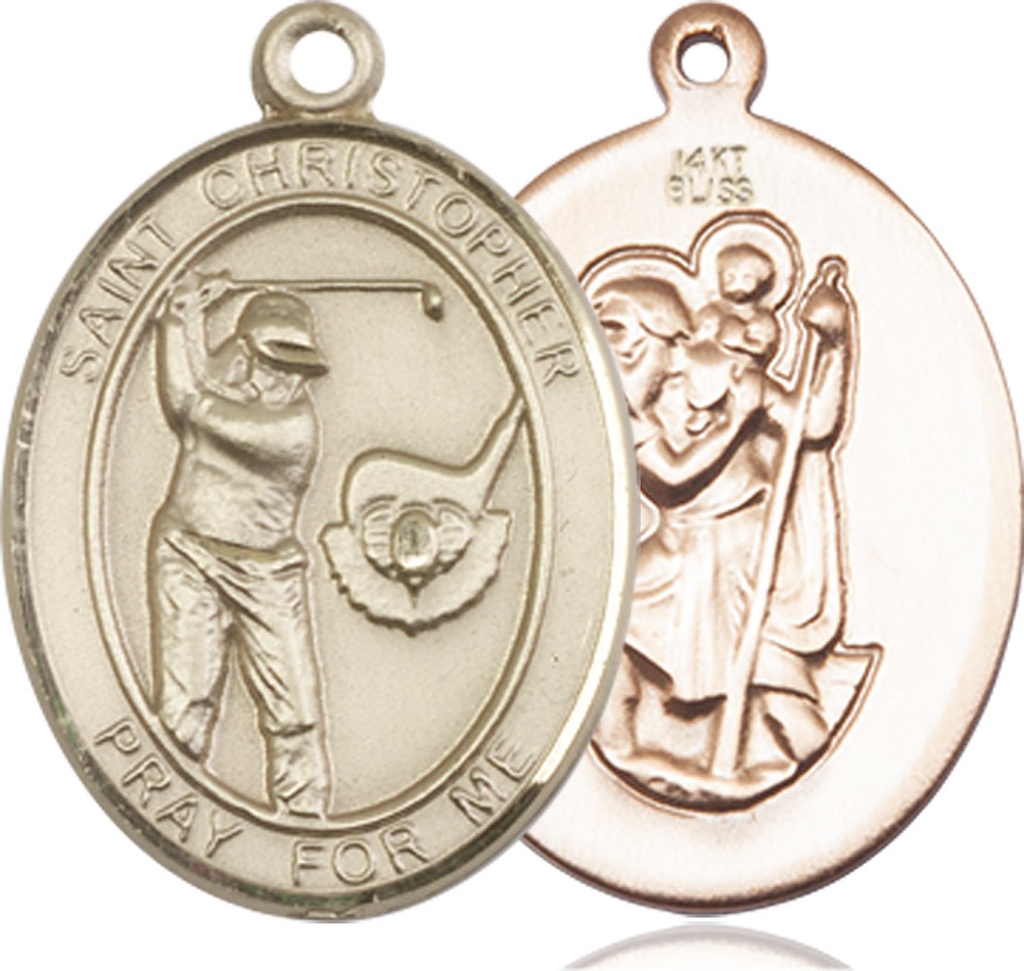 14kt Gold Saint Christopher Golf Medal