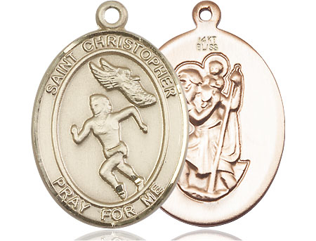 14kt Gold Saint Christopher Track&amp;Field Medal