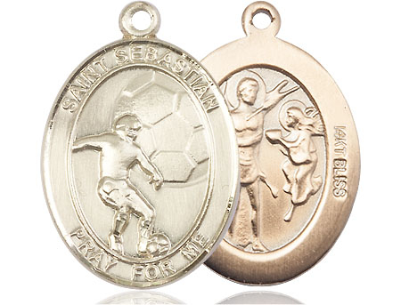 14kt Gold Saint Sebastian Soccer Medal