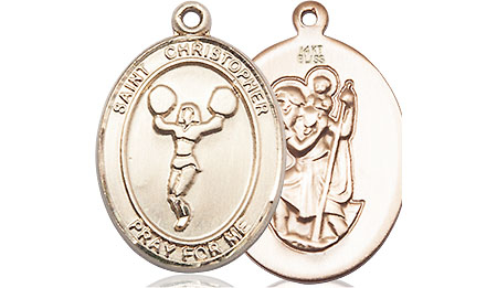 14kt Gold Saint Christopher Cheerleading Medal