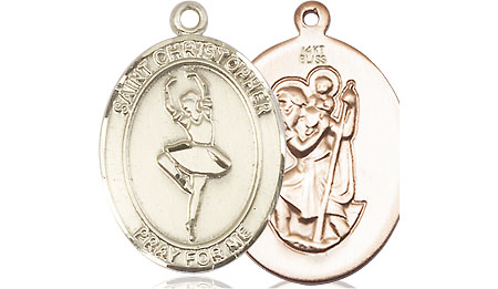 14kt Gold Saint Christopher Dance Medal