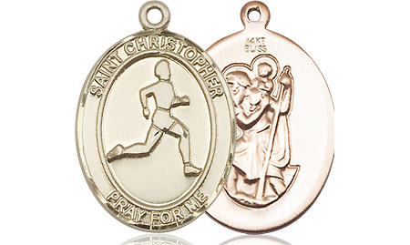 14kt Gold Saint Christopher Track&amp;Field Medal