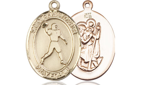 14kt Gold Saint Christopher Football Medal