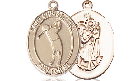 14kt Gold Saint Christopher Golf Medal