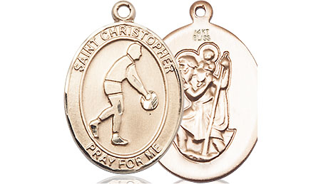 14kt Gold Saint Christopher Basketball Medal