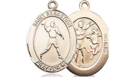 14kt Gold Saint Sebastian Football Medal