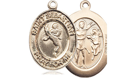 14kt Gold Saint Sebastian Martial Arts Medal