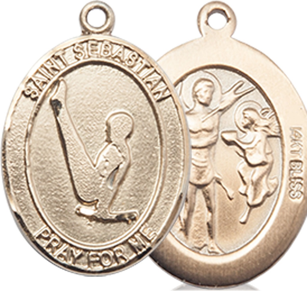 14kt Gold Saint Sebastian Gymnastics Medal