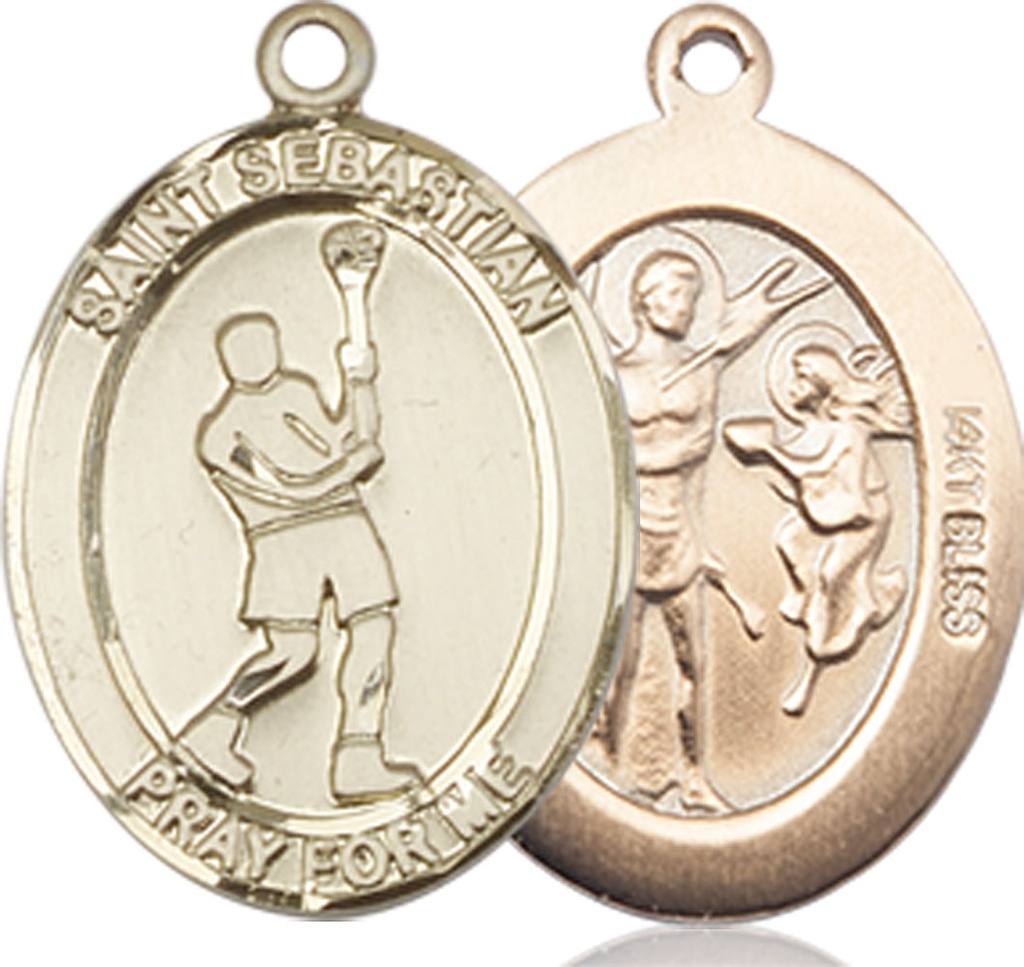14kt Gold Saint Sebastian Lacrosse Medal