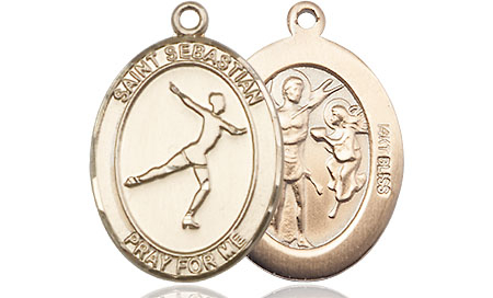 14kt Gold Saint Sebastian Figure Skating Medal