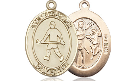 14kt Gold Saint Sebastian Field Hockey Medal
