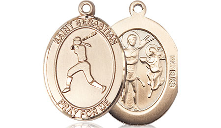 14kt Gold Saint Sebastian  Softball Medal