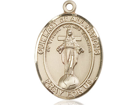 14kt Gold Our Lady of All Nations Medal