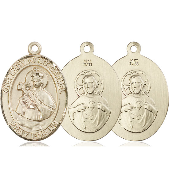 14kt Gold Our Lady of Mount Carmel Medal