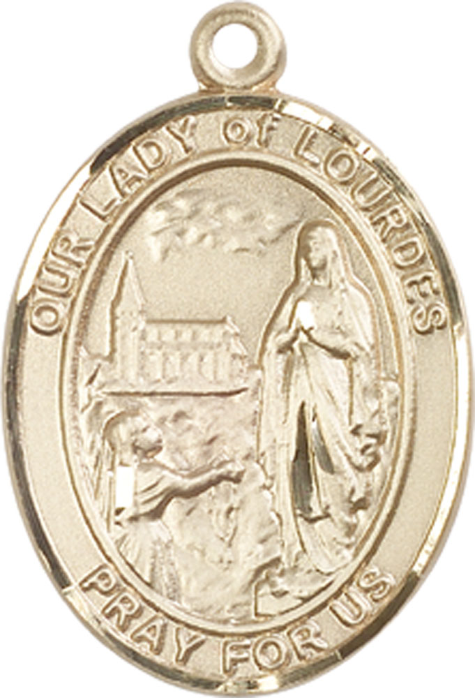 14kt Gold Our Lady of Lourdes Medal